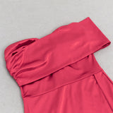 OFF-SHOULDER SOLID COLOR SLIM-FIT TUBE DRESS