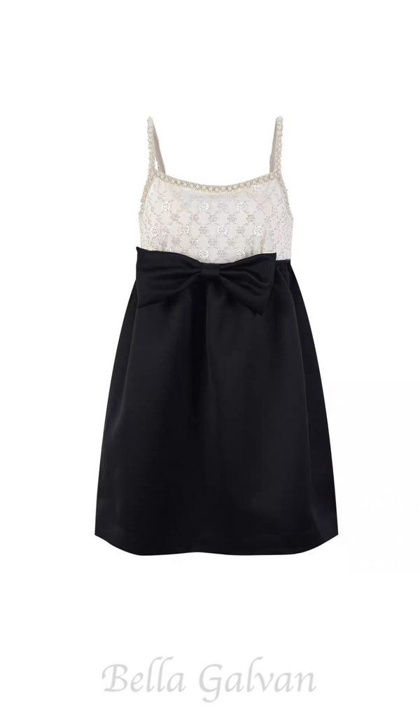 PARISA CRYSTAL-EMBELLISHED BOWKNOT MINI DRESS