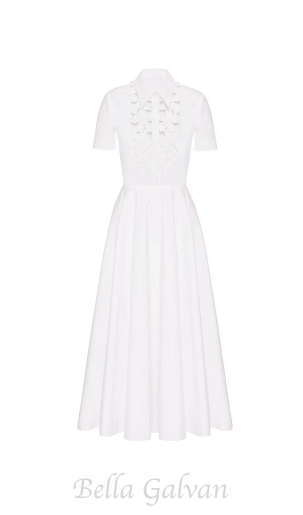 ETHEL FLORAL CUTOUT LONG SLEEVES MAXI DRESS IN WHITE