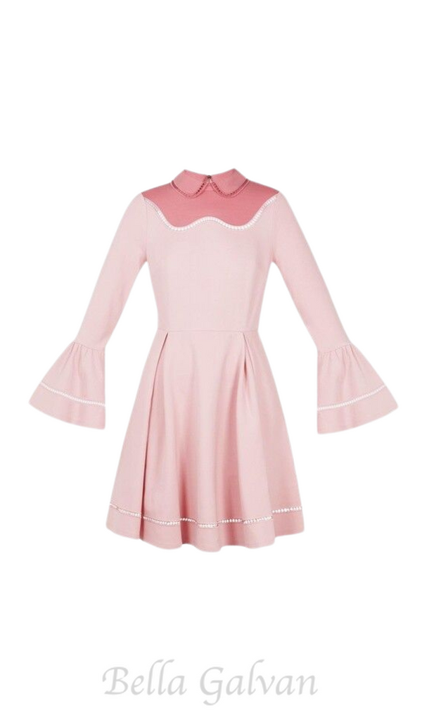 skater mini dress in pink