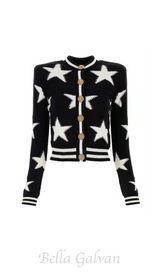 Star Jacquard black Cardigan