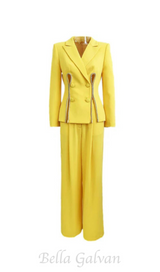 Yellow Double Breasted Pantsuit