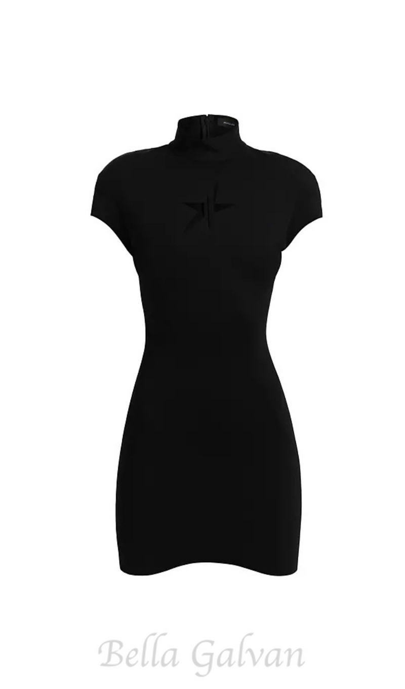 Star Cut-Out bodycon Mini dress in black