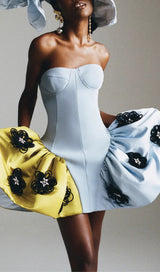 FLOWER MINI BANDAGE DRESS