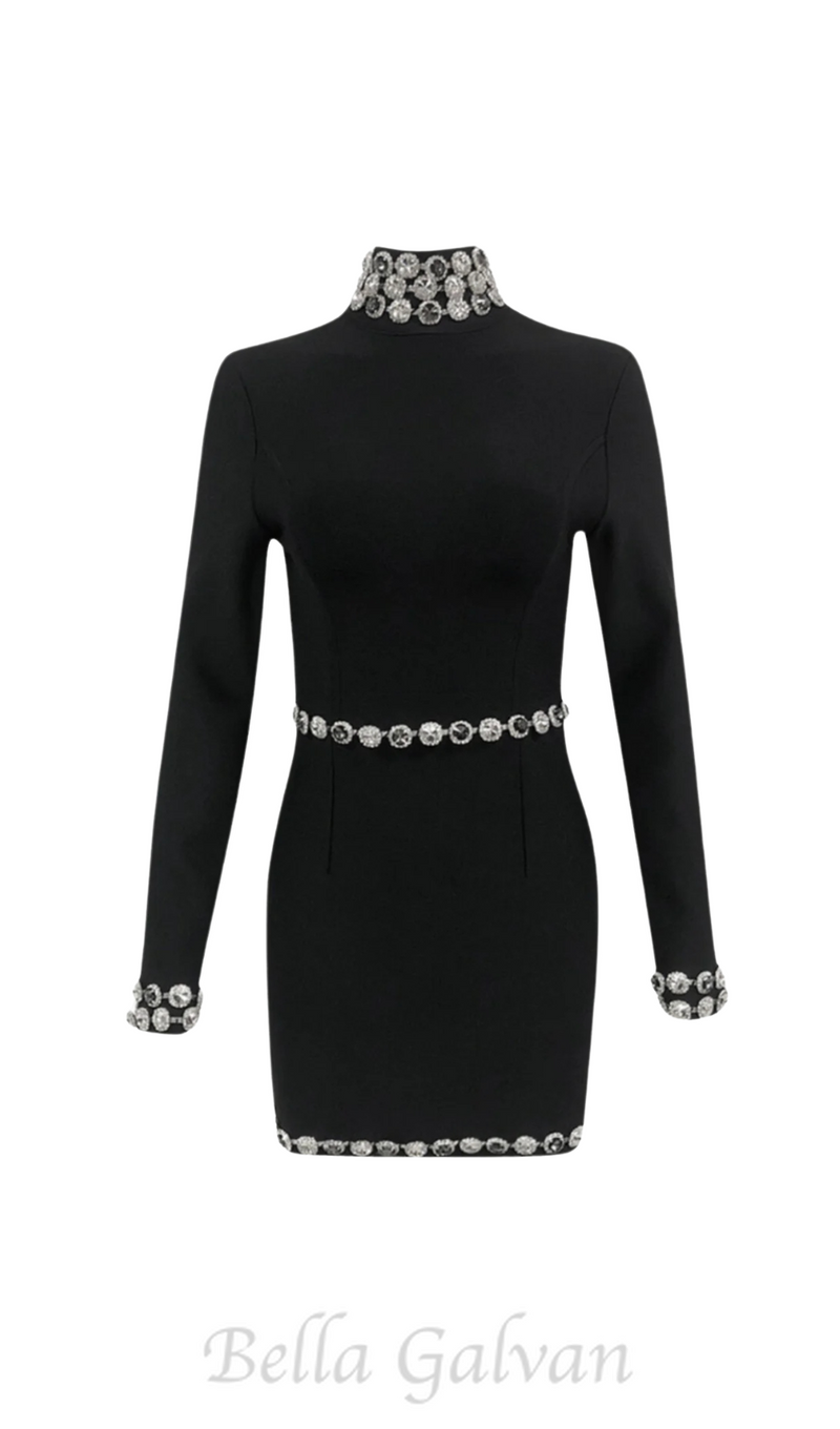 Einar Diamante Embellished Bandage Mini Dress