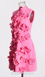 CANDICE FLORAL APPLIQUÉ MINI DRESS IN PINK