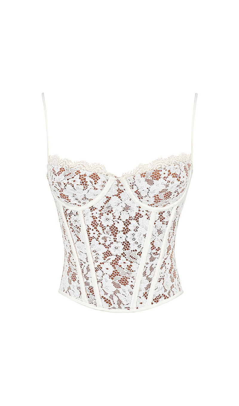 MILA IVORY LACE UNDERWIRED CORSET TOP