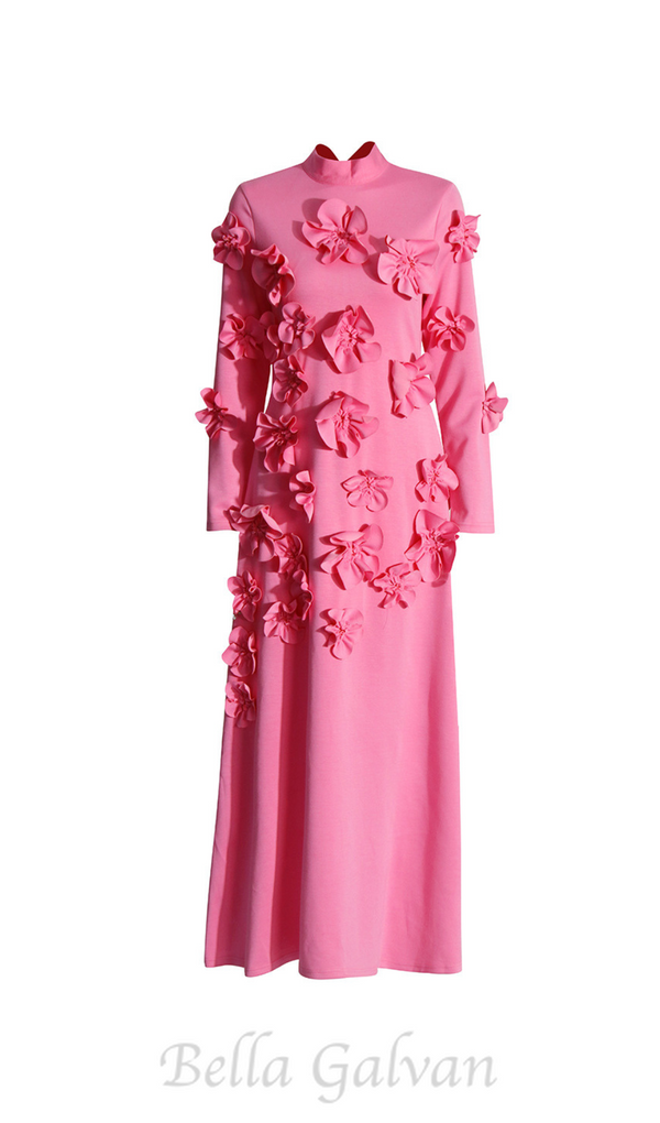 HARRIET FLORAL EMBELLISHED MAXI DRESS IN PINK