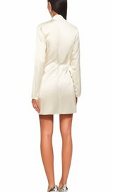 Chiara studded satin mini blazer dress