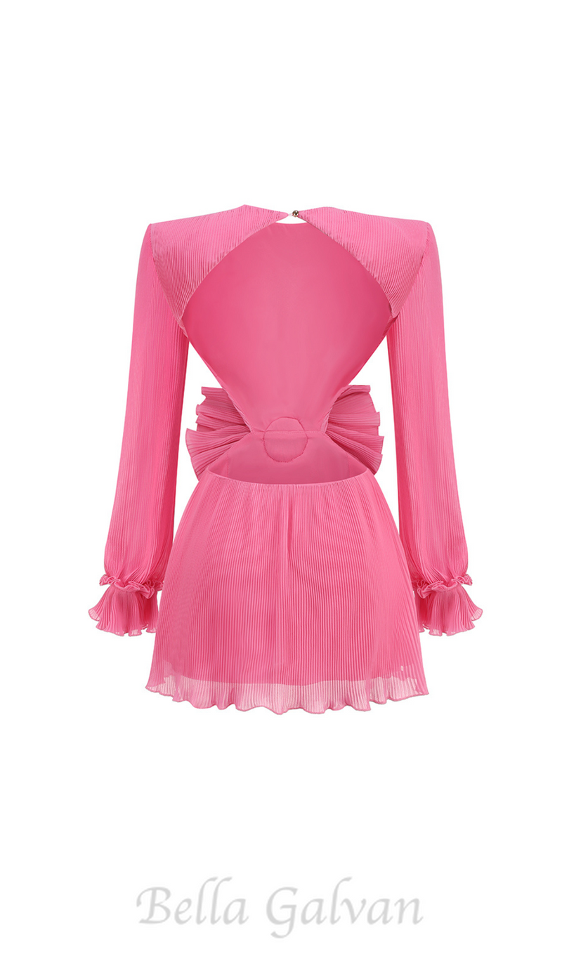 GEMMA CUT OUT FLOWER MINI DRESS IN PINK