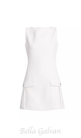 Stretch Crepe Strapless Mini dress in white