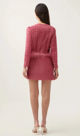 Gisèle tweed fringed jacket & skirt matching set