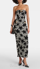 MEDALLION-PENDANT JACQUARD MAXI DRESS