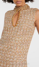 EMBELLISHED BOUCLÉ MINI DRESS