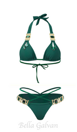 CRYSTAL DIAMOND BIKINI IN GREEN