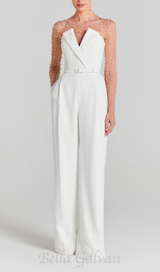 MESH PEARL JUMPSUIT TWO PIECE