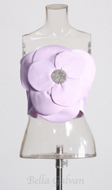 3D FLOWERS TOPS IN PURPLE