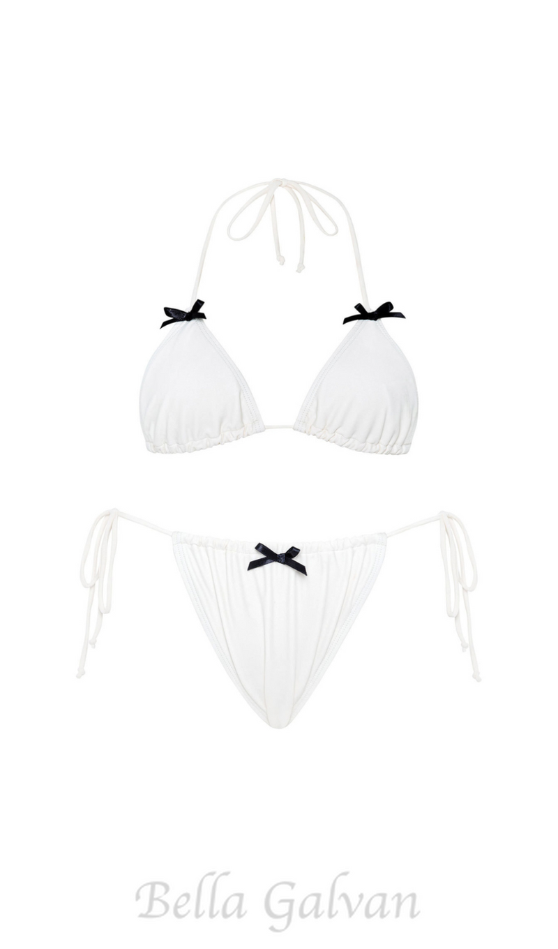 BOW BIKINI TWO PIECE SET IN WHITE