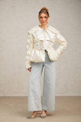 Joslyn white sequined down coat