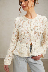 Marianne floral-appliqué embellished jacket