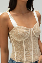 WEST OF MELROSE Womens Lace Corset Top