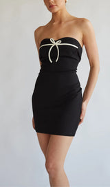 STRAPLESS BOW BODYCON MINI DRESS