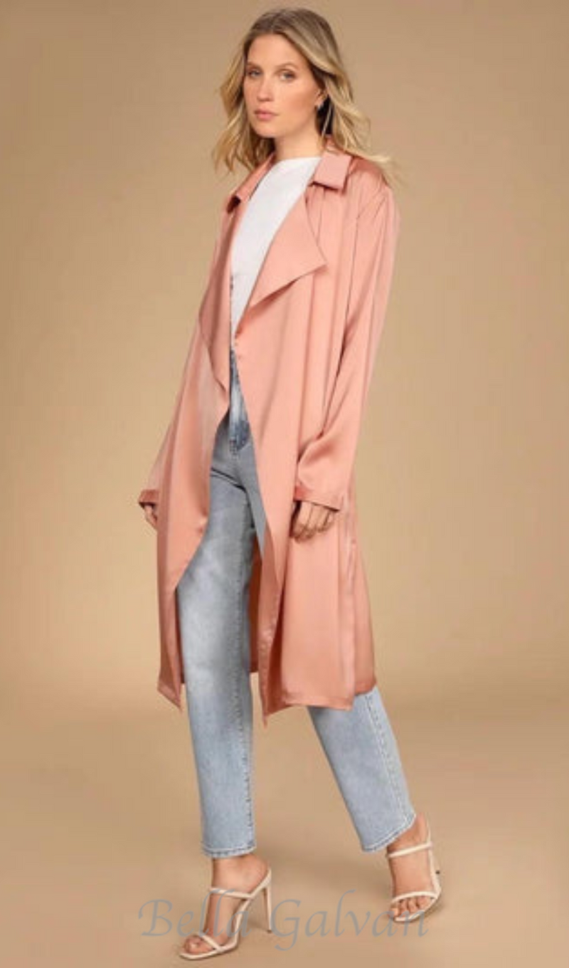 Blissful Blush Pink Trench Coat