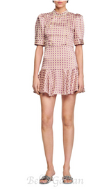 JAYANI PRINTED PUFF SLEEVE MINI DRESS IN PINK