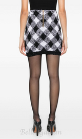 gingham tweed mini skirt