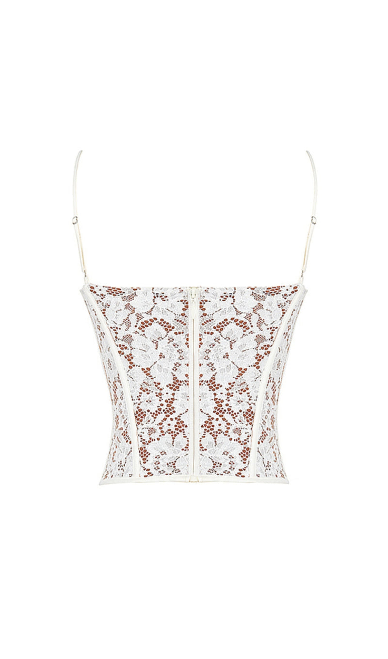 MILA IVORY LACE UNDERWIRED CORSET TOP