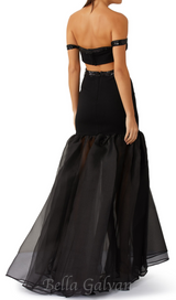 MAUD EMBELLISHED CUTOUT MAXI DRESS IN BLACK