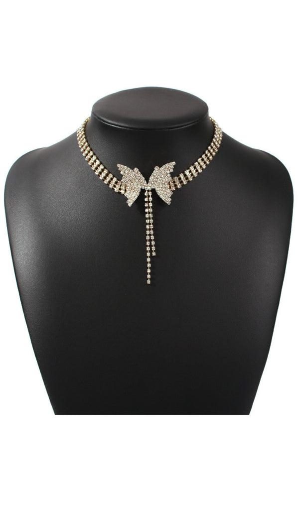 GOLD DIAMOND BUTTERFLY CHOKER