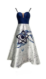 CONSTELLATION PRINT MIDI DRESS