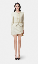 Manon faux-pearl asymmetric jacket & skirt matching set