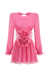 GEMMA CUT OUT FLOWER MINI DRESS IN PINK