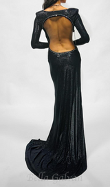 CUT OUT BACKLESS GOWN IN BLACK