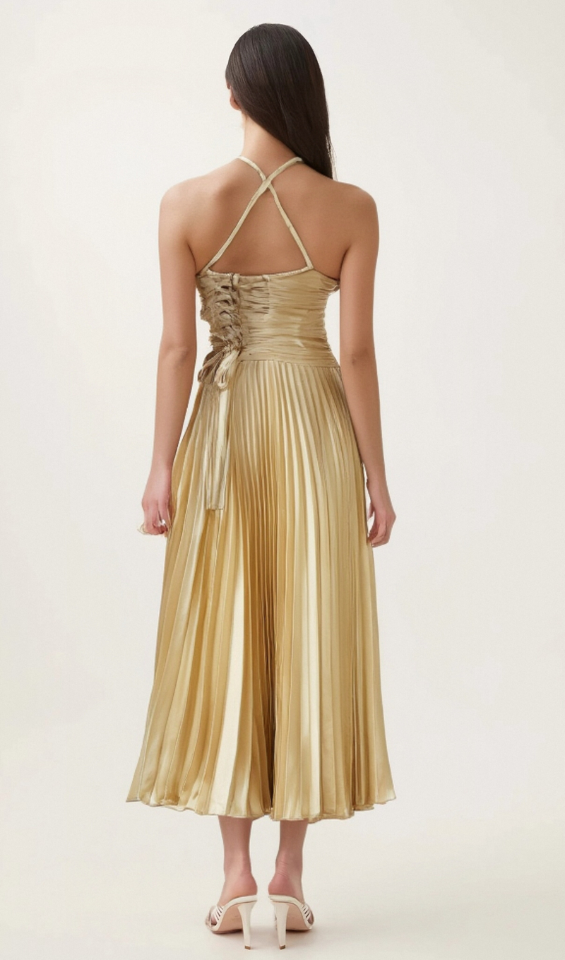 Eline pleated maxi dress