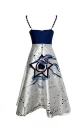 CONSTELLATION PRINT MIDI DRESS