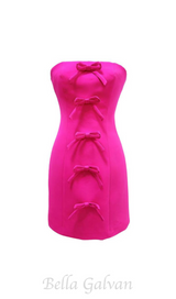 YURI SLEEVELESS BOW MINI DRESS IN PINK