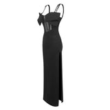 Sleeveless Corset maxi Dress in black