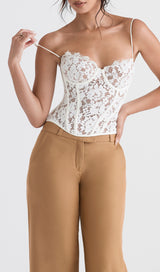 MILA IVORY LACE UNDERWIRED CORSET TOP