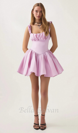 Cotton Candy Cotton Tulle Mini Dress in pink