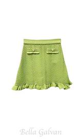 Alina Knit Mini Skirt in Olive Green