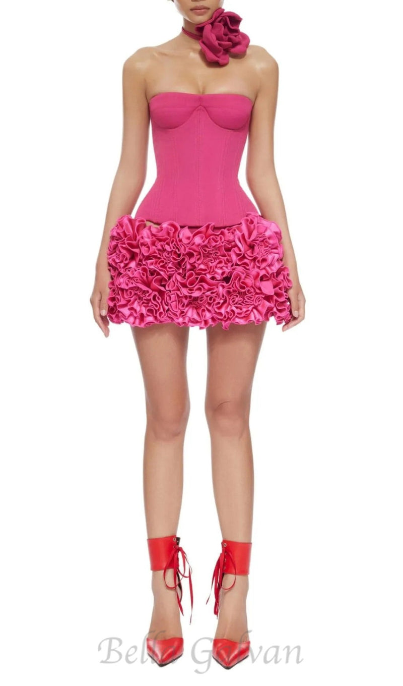 CLEGG PINK CORSET FLOWER TWO-PIECE SET