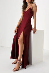 Event Ready Burgundy Backless Lace-Up Maxi Dress