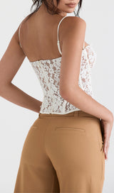 MILA IVORY LACE UNDERWIRED CORSET TOP