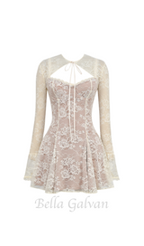 vintage cream lace mini dress