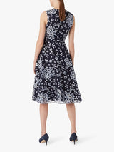 Lilith Floral midi Dress in Navy