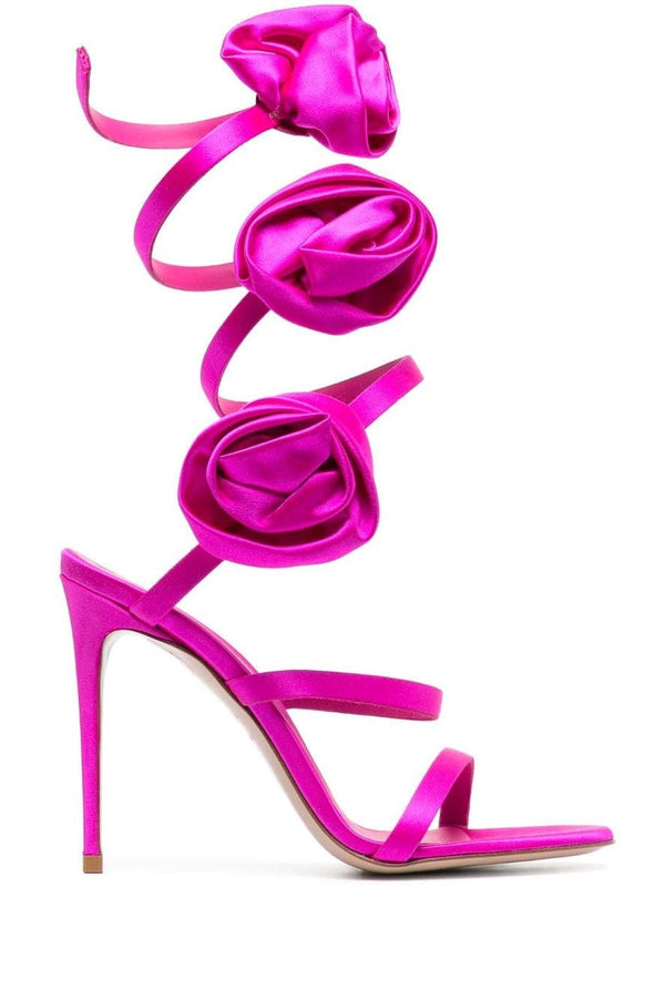 Alana Rose Twists Satin Sandals - Pink