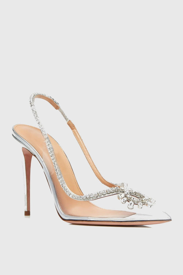 Arabela Rhinestone Embellished Pumps - Silver